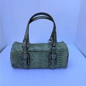 Liz Claiborne Olive Snakeskin Satchel
